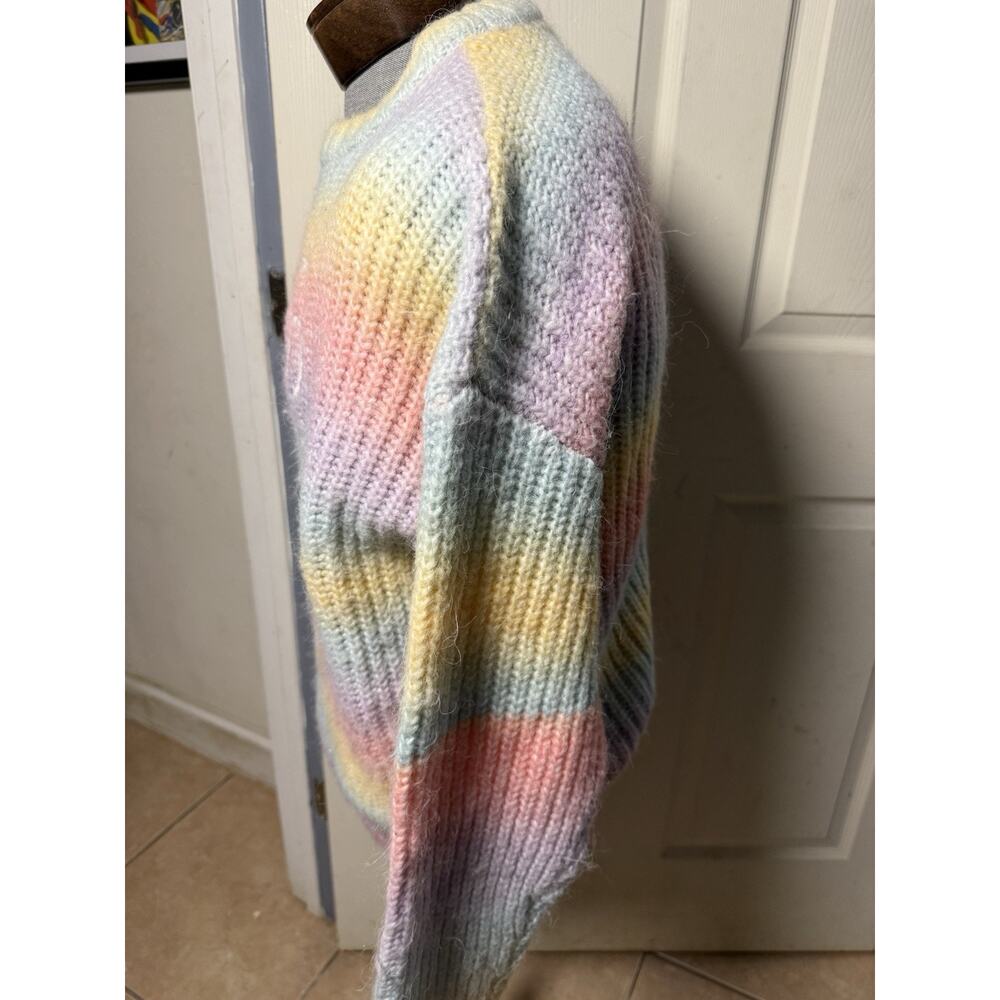 Hello Kitty x Forever 21 Rainbow Kawaii Knit Sweater Size M Multicolor Coquette - Picture 3 of 8